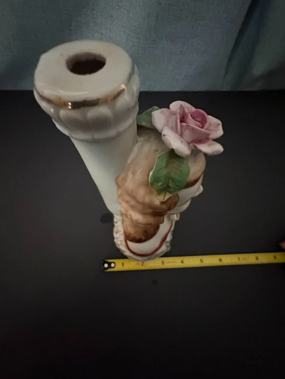 Vintage Occupied Japan Hand Painted Porcelain Lady Lamp Base/Candle Holder